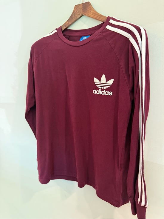 adidas Other - adidas Originals Burgundy Trefoil 3-Stripe Long Sleeve Tee | Men’s Small